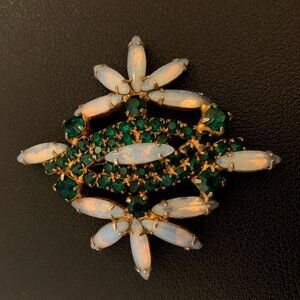 Unique Vintage Brooch With Rhinestones